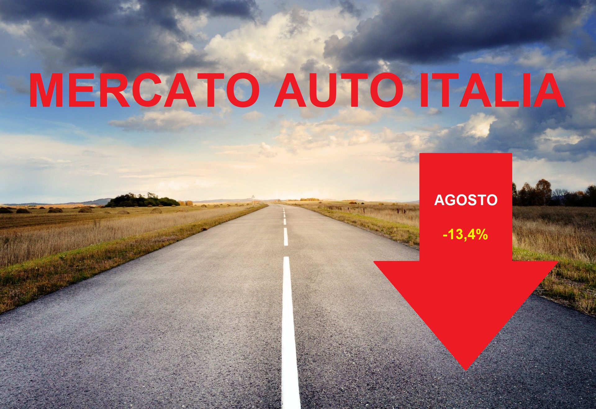 Mercato auto Italia, doccia fredda in agosto: -13,4%