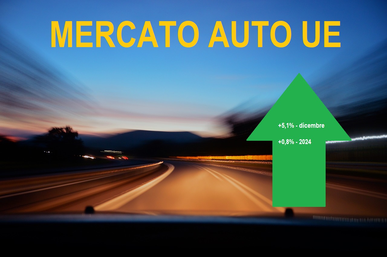 Mercato auto Ue + 5,1% a dicembre e +0,8% nell’intero 2024.